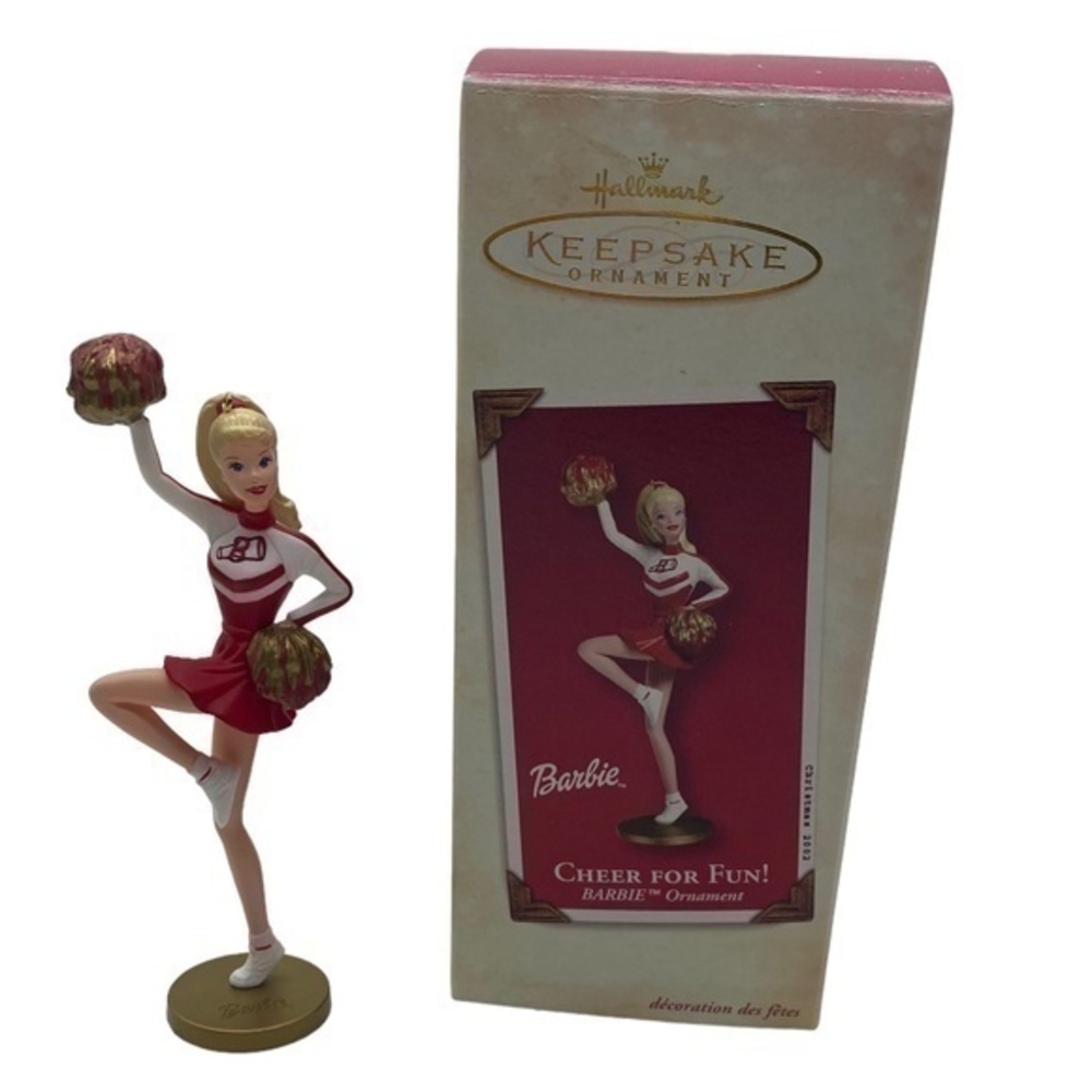 Vintage Keepsake Hallmark Barbie Cheer For Fun Christmas Ornament in Box - Picture 1 of 3